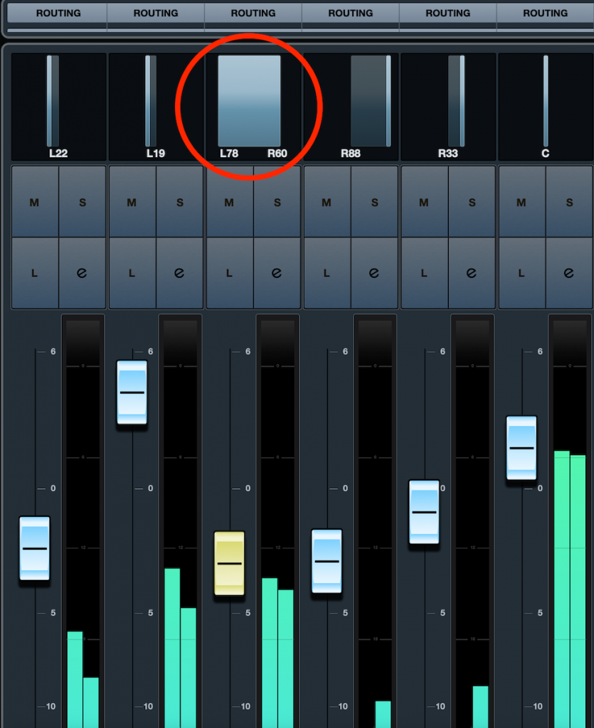 Fig. 1 Screenshot of the Cubase Stereo Combined Panner.