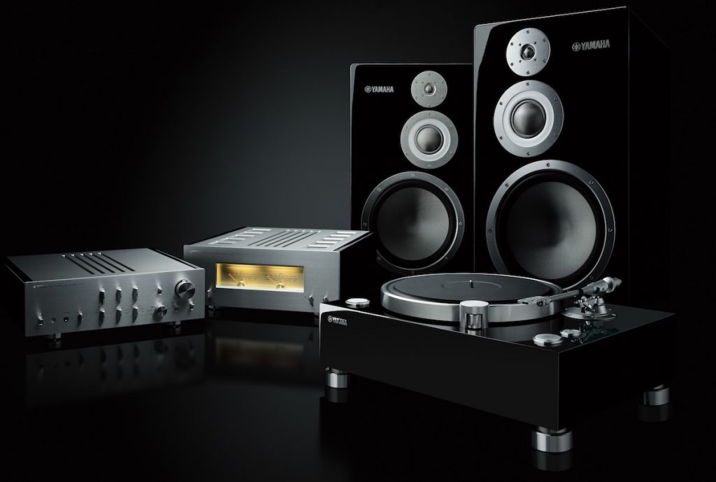 5000 series family The Yamaha Flagship Hi-Fi 5000 Series including turntable, preamplifier, power amplifier and speaker.