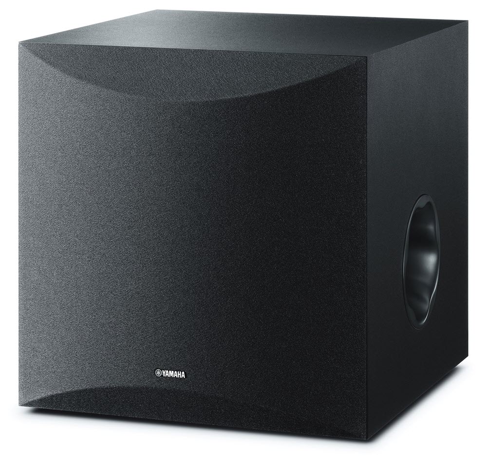 NSSW100-resize Small black square speaker.