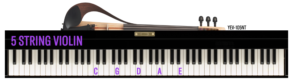 Violin-vs-Viola-5-String Five string violin compared to keyboard.
